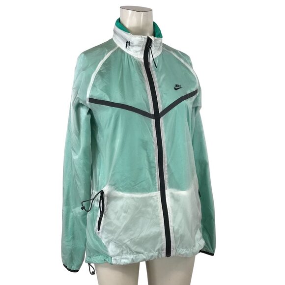 NIKE - WOMEN'S SMALL - MINT LONG SLEEVE FULL ZIP HOODED TRACK & FIELD JACKET - Picture 1 of 8